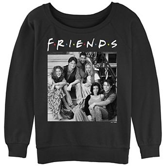 Juniors' Friends Stairs Group Photo Graphic Slouchy Terry Pullover