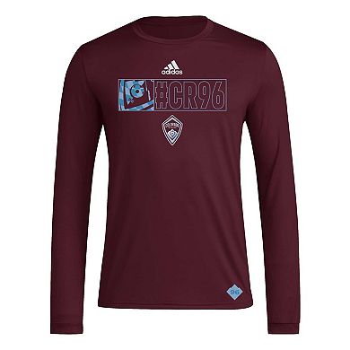 Men's adidas Burgundy Colorado Rapids 2024 Jersey Hook AEROREADY Long Sleeve T-Shirt