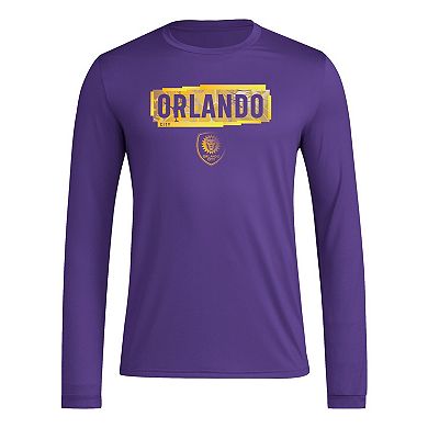 Men's adidas Purple Orlando City SC Local Pop AEROREADY Long Sleeve T-Shirt