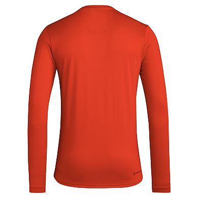 Men's adidas Orange Houston Dynamo FC 2024 Jersey Hook AEROREADY Long Sleeve T-Shirt