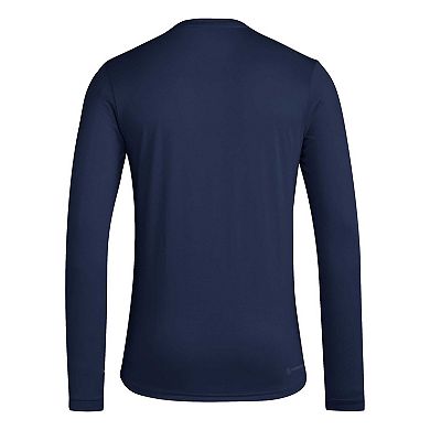 Men's adidas Navy New England Revolution 2024 Jersey Hook AEROREADY Long Sleeve T-Shirt
