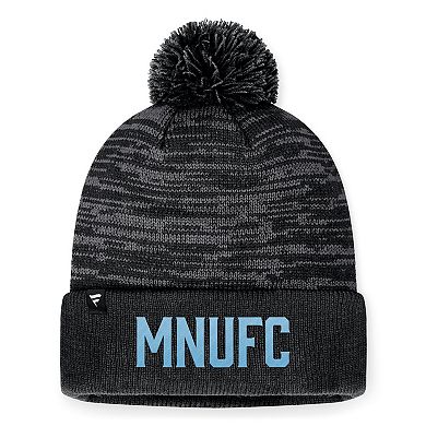 Men's Fanatics Branded Heather Charcoal Minnesota United FC Low Key Cuffed Knit Hat with Pom