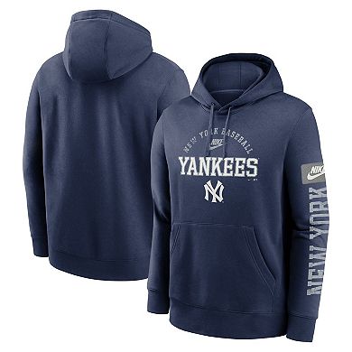 Men's Nike Navy New York Yankees Cooperstown Collection Splitter Club Fleece Pullover Hoodie