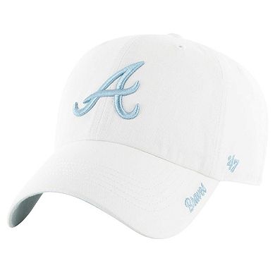 Women's '47 White Atlanta Braves Ballpark Clean Up Adjustable Hat