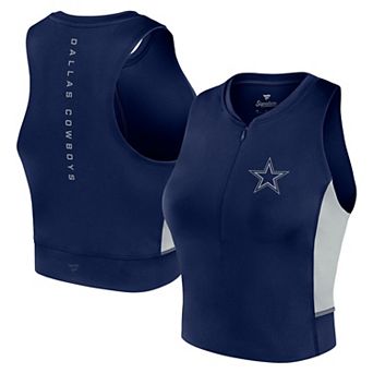 Women's Fanatics Signature Navy Dallas Cowboys Studio Fitted Gym Tank Top