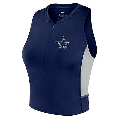 Women's Fanatics Signature Navy Dallas Cowboys Studio Fitted Gym Tank Top