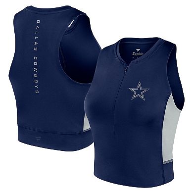 Women's Fanatics Signature Navy Dallas Cowboys Studio Fitted Gym Tank Top