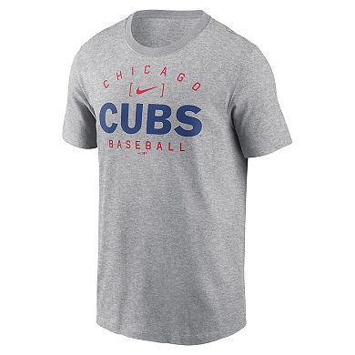 Men's Nike Heather Gray Chicago Cubs Home Team Athletic Arch T-Shirt