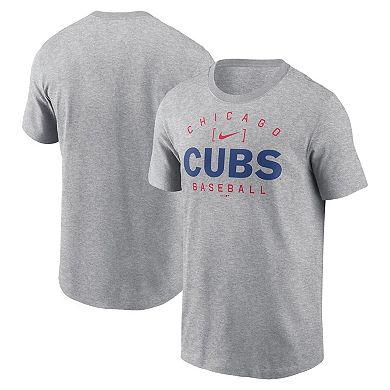 Men's Nike Heather Gray Chicago Cubs Home Team Athletic Arch T-Shirt
