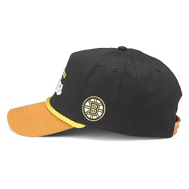 Men's American Needle Black/Gold Boston Bruins Roscoe Washed Twill Adjustable Hat