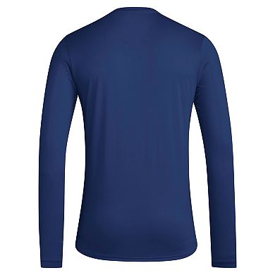 Men's adidas Navy Real Salt Lake 2024 Jersey Hook AEROREADY Long Sleeve T-Shirt