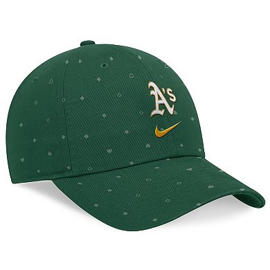 Men's Nike  Green Oakland Athletics Primetime Print Club Adjustable Hat