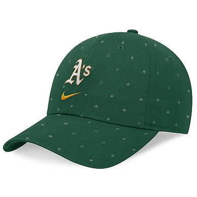 Men's Nike  Green Oakland Athletics Primetime Print Club Adjustable Hat