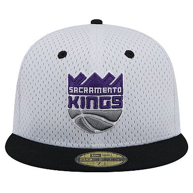 Men's New Era White/Black Sacramento Kings Throwback 2Tone 59FIFTY Fitted Hat