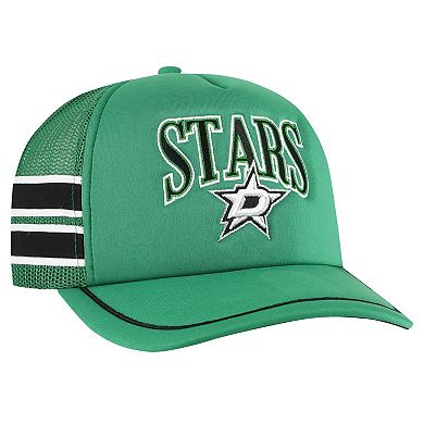 Men's '47 Kelly Green Dallas Stars Sideband Stripes Adjustable Trucker Hat