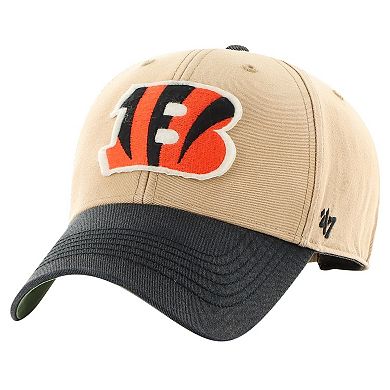 Men's '47 Khaki/Black Cincinnati Bengals Dusted Sedgwick MVP Adjustable Hat