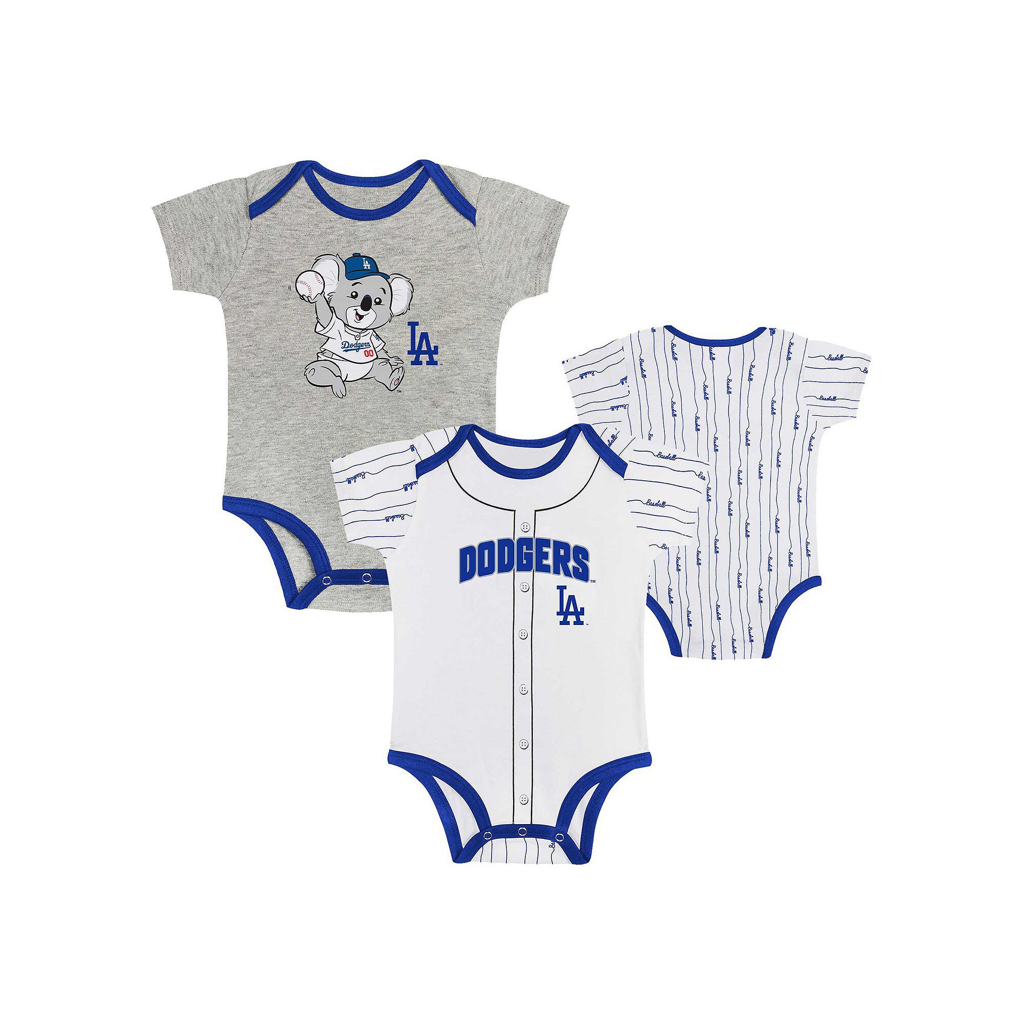Infant Los Angeles Dodgers Play Ball 2-Pack Bodysuit Set, Boys, Size: 18 M