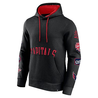 Men's Fanatics Branded Black Washington Capitals Wild Winner Fleece Pullover Hoodie