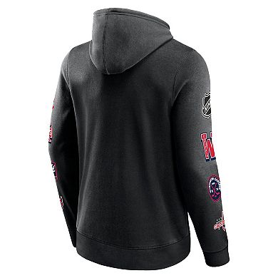 Men's Fanatics Branded Black Washington Capitals Wild Winner Fleece Pullover Hoodie