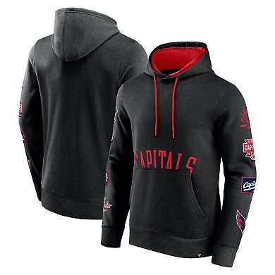 Men's Fanatics Branded Black Washington Capitals Wild Winner Fleece Pullover Hoodie