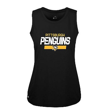 Women's Levelwear Sidney Crosby Black Pittsburgh Penguins Macy Player Name & Number Tank Top