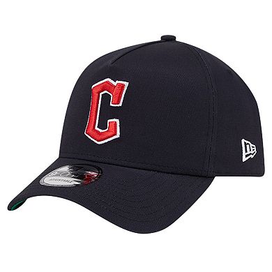 Men's New Era Navy Cleveland Guardians Team Color A-Frame 9FORTY Adjustable Hat