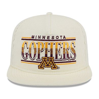 Men's New Era White Minnesota Golden Gophers Throwback Golfer Corduroy Snapback Hat