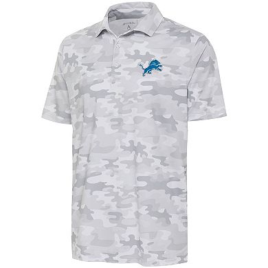Men's Antigua White Detroit Lions Collide Polo