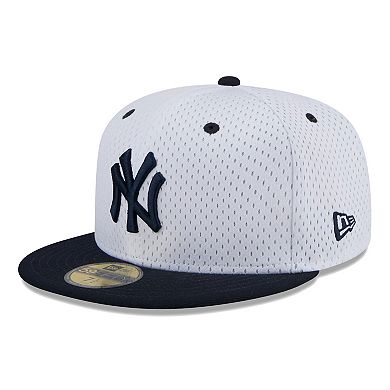 Men's New Era White New York Yankees Throwback Mesh 59FIFTY Fitted Hat