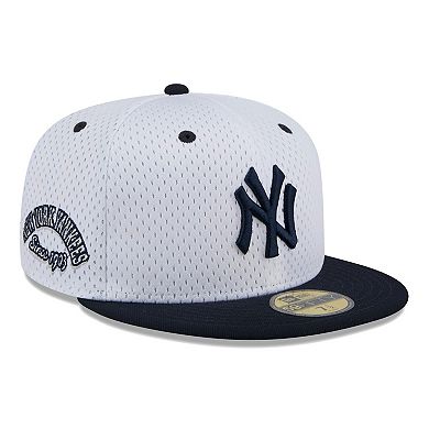 Men's New Era White New York Yankees Throwback Mesh 59FIFTY Fitted Hat