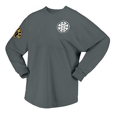 Women's Fanatics Branded Gray Boston Bruins 100th Anniversary Spirit Jersey T-Shirt