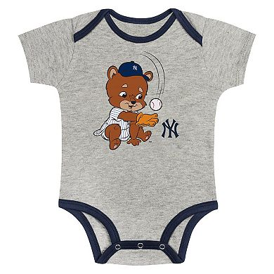 Newborn & Infant Gray/White New York Yankees Two-Pack Play Ball Bodysuit Set