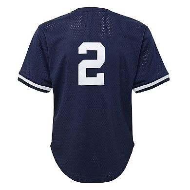 Preschool Mitchell & Ness Derek Jeter Navy New York Yankees Cooperstown CollectionÂ Mesh Batting Practice Jersey