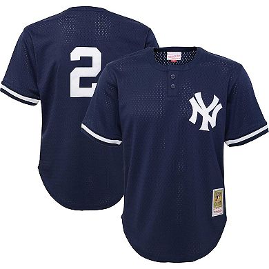Preschool Mitchell & Ness Derek Jeter Navy New York Yankees Cooperstown CollectionÂ Mesh Batting Practice Jersey