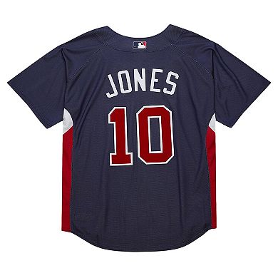 Men's Mitchell & Ness Chipper Jones Navy Atlanta Braves Cooperstown Collection 2007 Batting Practice Jersey