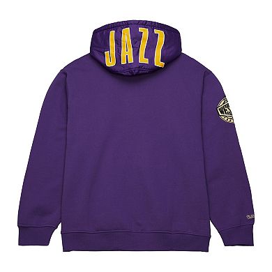 Men's Mitchell & Ness Purple Utah Jazz Team OG 2.0 Vintage Logo Fleece Pullover Hoodie