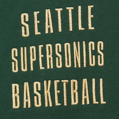Men's Mitchell & Ness Green Seattle SuperSonics Hardwood Classics Team OG 2.0 Vintage Logo Fleece Pullover Hoodie