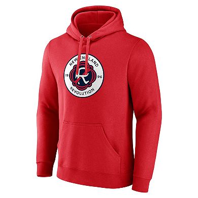 Men's Fanatics Branded Red New England Revolution Evergreen Club Logo Tri-Blend Pullover Hoodie