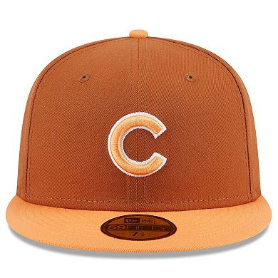 Men's New Era Brown/Orange Chicago Cubs Spring Color Basic Two-Tone 59FIFTY Fitted Hat