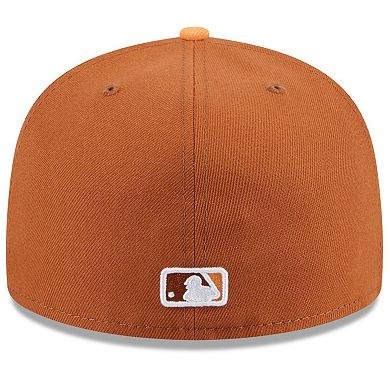 Men's New Era Brown/Orange Chicago Cubs Spring Color Basic Two-Tone 59FIFTY Fitted Hat