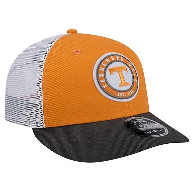 Men's New Era Tennessee Orange Tennessee Volunteers Throwback Circle Patch 9FIFTY Trucker Snapback Hat