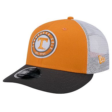 Men's New Era Tennessee Orange Tennessee Volunteers Throwback Circle Patch 9FIFTY Trucker Snapback Hat
