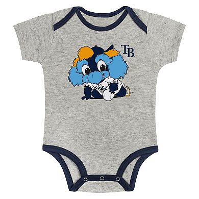 Newborn & Infant Gray/White Tampa Bay Rays Two-Pack Play Ball Bodysuit Set