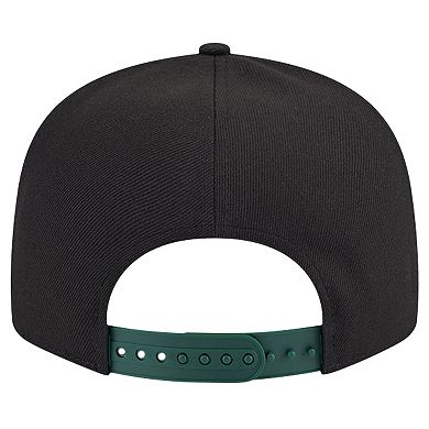 Men's New Era White/Hunter Green Milwaukee Bucks Throwback Gradient Tech Font 9FIFTY Snapback Hat