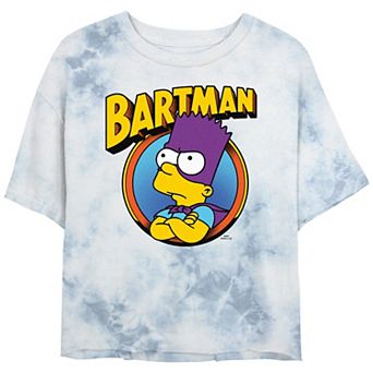 Juniors' The Simpsons Bartman Hero Shot Cropped Graphic Tee