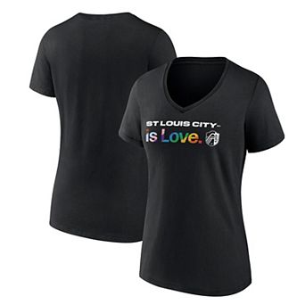 Women's Fanatics Black St. Louis City SC Lucky City Pride V-Neck T-Shirt