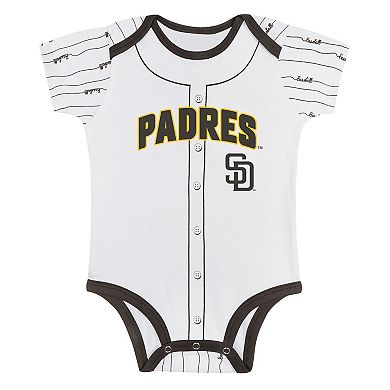 Newborn & Infant Gray/White San Diego Padres Two-Pack Play Ball Bodysuit Set