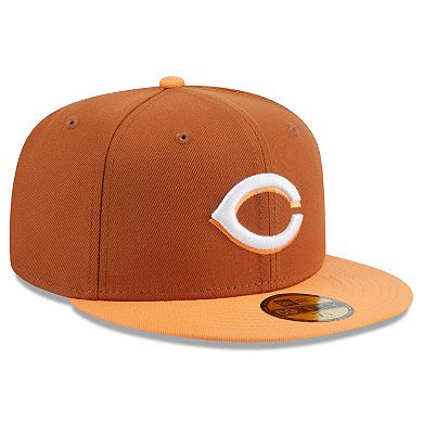 Men's New Era Brown/Orange Cincinnati Reds Spring Color Basic Two-Tone 59FIFTY Fitted Hat