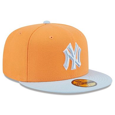 Men's New Era Orange/Light Blue New York Yankees Spring Color Basic Two-Tone 59FIFTY Fitted Hat