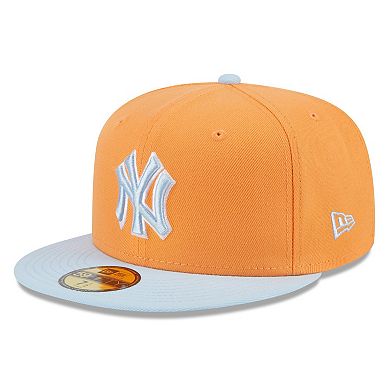 Men's New Era Orange/Light Blue New York Yankees Spring Color Basic Two-Tone 59FIFTY Fitted Hat